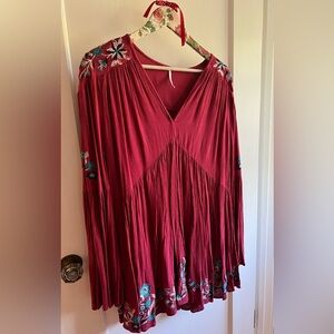 Free People Embroidered Blouse